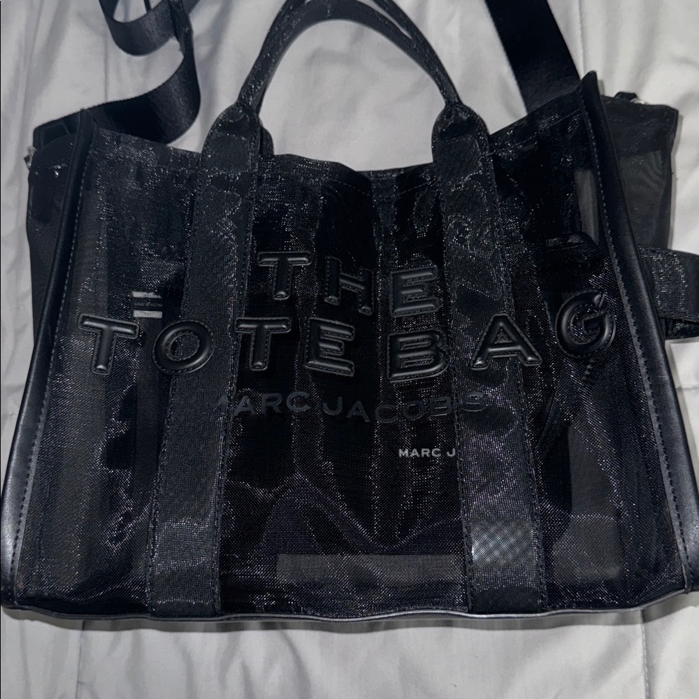 Marc Jacobs Black Mesh Tote Bag Large 13 in by 10.5 in by 5 in